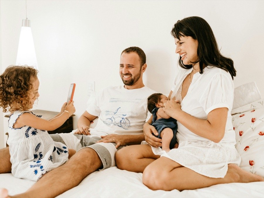 Família feliz nos Estados Unidos